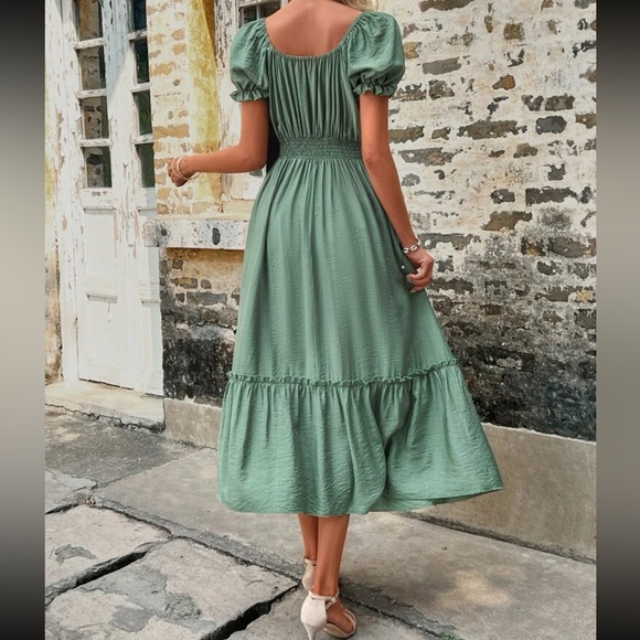 Boho Ruffle Trim Dress - Picture 3 of 9